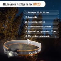 Набір Налобний ліхтар Fenix HM23+Ліхтар ручний Fenix PD35 V3.0 PD35V30